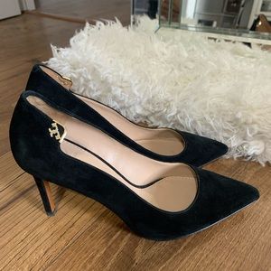 Black Suede Tory Burch Heels size 7 1/2